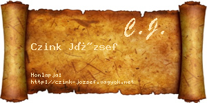 Czink József névjegykártya
